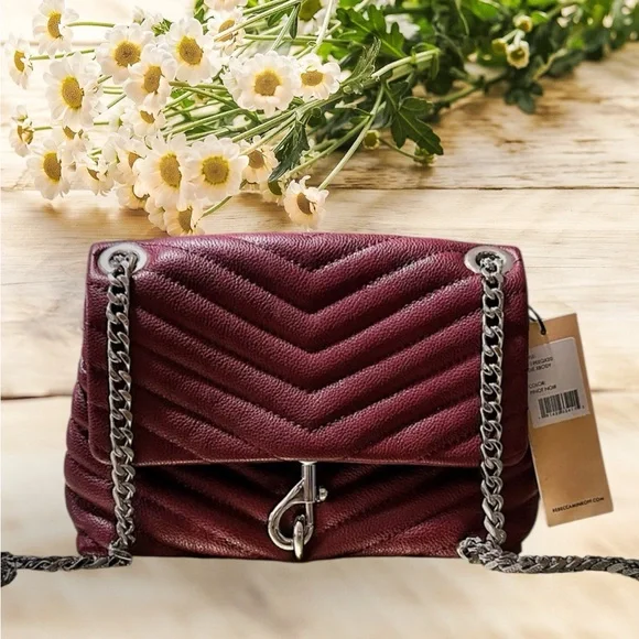 Rebecca Minkoff Burgundy Chevron Shoulder Bag crossbody bag - Picture 3 of 16